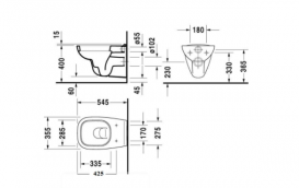 Унітаз підвісний Duravit D-Code 45350900A1 + Сидіння Soft Close Duravit D-Code 0067390000