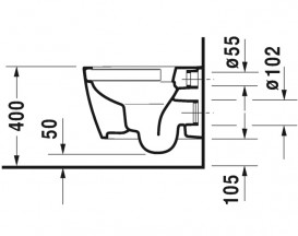 Унітаз підвісний Duravit ME by Starck Rimless 37х48 см з покриттям Wondergliss кераміка білий 25300900001