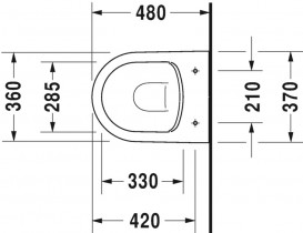 Унитаз подвесной Duravit ME by Starck Rimless 37х48 см с покрытием Wondergliss керамика белый 25300900001