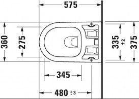 Унитаз подвесной Duravit ME by Starck Rimless 37,5х57,5 см с покрытием HygieneGlaze керамика белый 2510092000