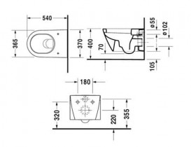 Унитаз подвесной Duravit Starck 2 37х54 см керамика белый 2534090000