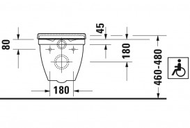 Унитаз подвесной Duravit Starck 3 для инвалидов на колясках 37х70 см керамика белый 2203090000