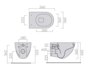 Унитаз подвесной Galassia Dream 36х56 см керамика белый матовый 7317MT