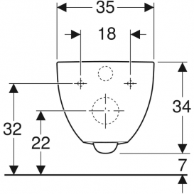 Унитаз подвесной Geberit Acanto Rimfree воронкообразный закрытая форма санфарфор белый 500.600.01.2