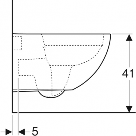 Унитаз подвесной Geberit Acanto Rimfree воронкообразный закрытая форма санфарфор белый 500.600.01.2