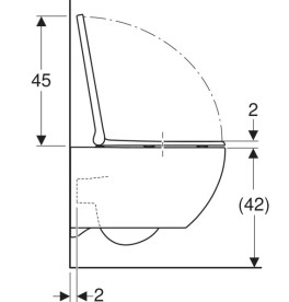 Підвісний унітаз Geberit Acanto TurboFlush 36х53 см з кришкою сантехнічний фарфор білий 502.774.00.1