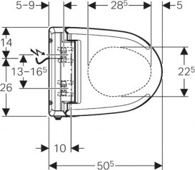 Унитаз подвесной Geberit AquaClean 4000 40х50,5 см с функцией биде санфарфор с крышкой белый 146.135.11.1