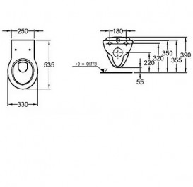 Унітаз підвісний Geberit Bambini для дітей 33х53,5 см з червоними накладками 201710000