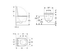Унітаз підвісний Geberit Icon 36х53 см безободкове сидіння Soft Close кераміка альпійський білий/матовий 501.663.JT.1.1