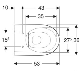 Унитаз подвесной Geberit iCon безободковый 36х53 см сантехнический фарфор белый 501.661.00.1