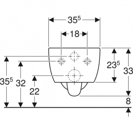 Унитаз подвесной Geberit iCon Rimfree воронкообразный закрытая форма санфарфор белый 204060000