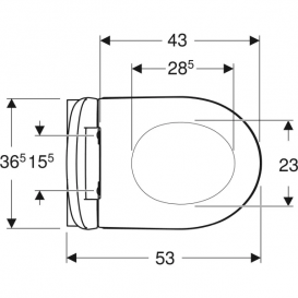 Унитаз подвесной Geberit iCon Rimfree воронкообразный закрытая форма санфарфор с сиденьем белый 500.784.01.1