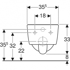 Унитаз подвесной Geberit iCon Rimfree воронкообразный закрытая форма с укороченным вылетом санфарфор белый 204070000