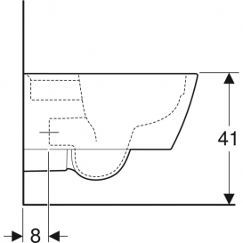 Унитаз подвесной Geberit iCon Square Rimfree воронкообразный закрытая форма санфарфор белый 201950000