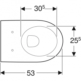 Унитаз подвесной Geberit iCon воронкообразный закрытая форма санфарфор белый 204000000