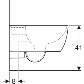 Унитаз подвесной Geberit iCon воронкообразный закрытая форма санфарфор белый 204000000