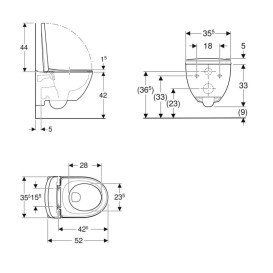 Унітаз підвісний Geberit Modo 35,5х52 з кришкою кераміка білий 502.939.00.1