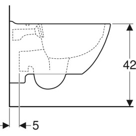 Унитаз подвесной Geberit Modo безободковый 35х51,5 см сантехнический фарфор белый 502.788.00.1