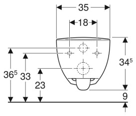 Унитаз подвесной Geberit Modo безободковый 35х51,5 см сантехнический фарфор белый 502.826.00.1