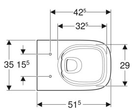 Унитаз подвесной Geberit Modo безободковый 35х51,5 см сантехнический фарфор белый 502.826.00.1