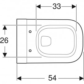 Унитаз подвесной Geberit myDay Rimfree воронкообразный закрытая форма санфарфор белый KeraTect 201460600