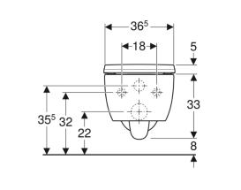 Підвісний унітаз Geberit One 35,5х53 см безободкове сидіння Soft Close кераміка білий матовий 501.664.00.1