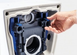 Унітаз підвісний Geberit ONE TurboFlush воронкоподібний закрита форма санфарфор з сидінням білий 500.201.01.1