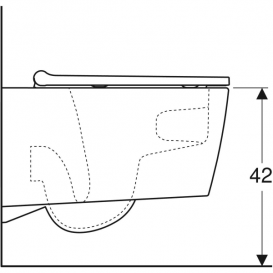 Унитаз подвесной Geberit ONE TurboFlush воронкообразный закрытая форма санфарфор с сиденьем белый 500.202.01.1