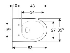 Унітаз підвісний Geberit Selnova 35,5х53 см безободковий сантехнічний фарфор білий 501.045.00.7