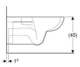 Унитаз подвесной Geberit Selnova Comfort 35,5х70 см безободковый сантехнический фарфор белый 501.046.00.7
