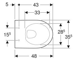 Унитаз подвесной Geberit Selnova Compact 35,5х48 см безободковый сантехнический фарфор белый 500.349.01.7