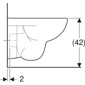 Унитаз подвесной Geberit Selnova Compact 35х49 см Rimfreet сантехнический фарфор белый 500.280.01.7