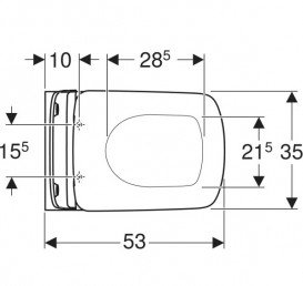 Підвісний унітаз Geberit Selnova Square 35,5х53 см з сидінням з кришкою Soft-Close білий 501.961.00.1