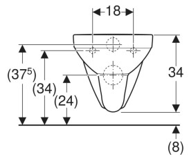 Унитаз подвесной Geberit Selnova Square 35х53 см безободковый сантехнический фарфор белый 501.458.00.7