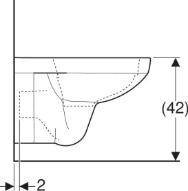Унитаз подвесной Geberit Selnova Square 35х53 см безободковый сантехнический фарфор белый 501.458.00.7