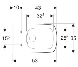 Унитаз подвесной Geberit Selnova Square 35х53 см безободковый сантехнический фарфор белый 501.458.00.7