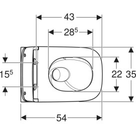 Підвісний унітаз Geberit Selnova Square TurboFlush 35х54 см з кришкою сантехнічний фарфор білий 503.154.00.1