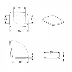 Унитаз подвесной Geberit Selnova Square с сидением и инсталляцией Geberit Duofix 500.275.01.1+500.336.01.1+458.126.00.1
