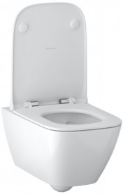 Унітаз підвісний Geberit Smyle Square 35,2х54 см безободковий санфарфор з кришкою білий 500.685.01.1