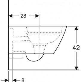 Унитаз подвесной Geberit Smyle Square 35х54 см безободковый фарфор белый 500.208.01.1
