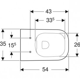 Унитаз подвесной Geberit Smyle Square 35х54 см безободковый фарфор белый 500.208.01.1