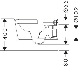 Унитаз подвесной Hansgrohe EluPura Original S безободковый 36х54 см керамика SmartClean белый 61178450