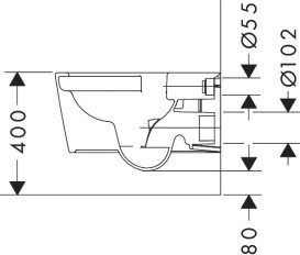 Унитаз подвесной Hansgrohe EluPura Original S безободковый 36х54 см керамика HygieneEffect белый 62016450