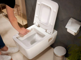 Унитаз подвесной Hansgrohe EluPura Original Q 36х54 см с крышкой керамика HygieneEffect белый 62051450