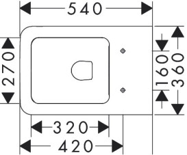 Унитаз подвесной Hansgrohe EluPura Q AquaFall Flush 36х54 см керамика SmartClean белый 61116450