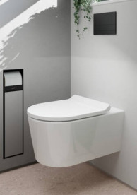 Унитаз подвесной Hansgrohe EluPura S 36х54 см с крышкой керамика SmartClean белый 61115450