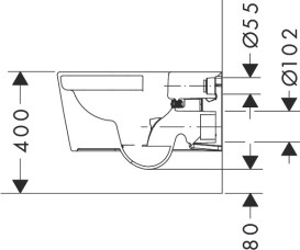 Унітаз підвісний Hansgrohe EluPura S AquaFall Flush 36х54 см кераміка SmartClean білий 61118450