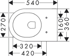 Унитаз подвесной Hansgrohe EluPura S AquaFall Flush 36х54 см с крышкой керамика белый 60292450
