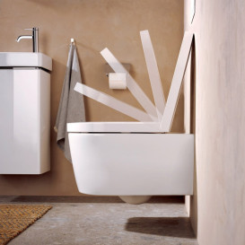 Підвісний унітаз Hansgrohe EluPura S AquaHelix Flush 36х54 см з сидінням з кришкою кераміка HygieneEffect білий 62055450