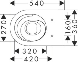 Унитаз подвесной Hansgrohe EluPura S безободковый 36х54 см керамика HygieneEffect белый 62024450